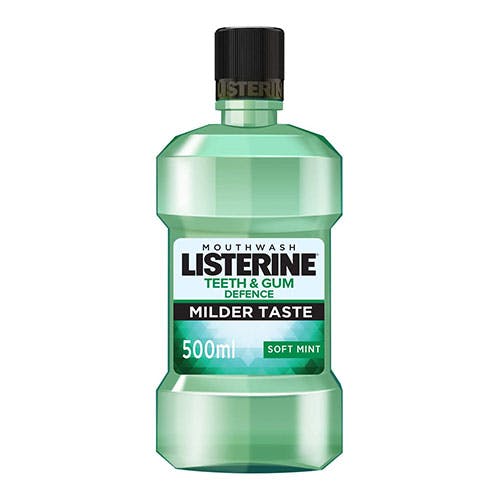 Listerine Teeth &amp; Gum Defence with Soft Mint Antiseptic Mouthwash 500ml