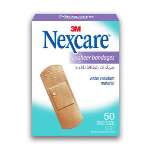 3M Nexcare Sheer Bandages - One Size - 50 Bandages